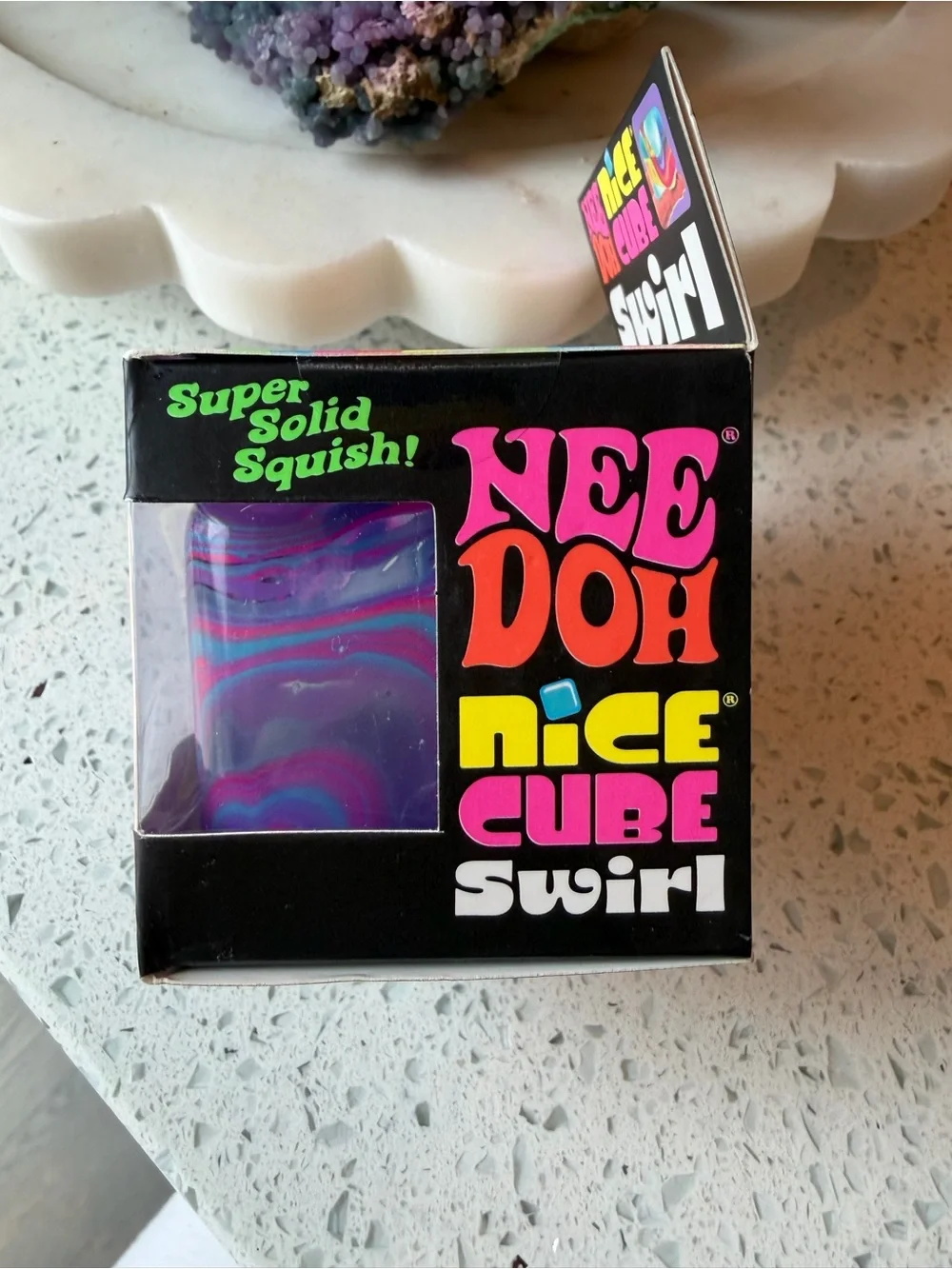 🔥Brand New 🔥Nee Doh Nice Cube Swirl Super Solid Squish - Purple Blue Pink